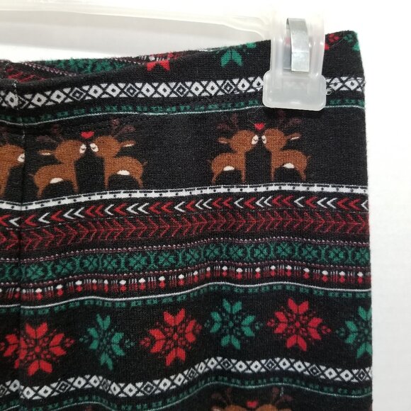 Pink Republic leggings Small Christmas XMas reindeer fair isle snowflake holiday - Picture 4 of 12